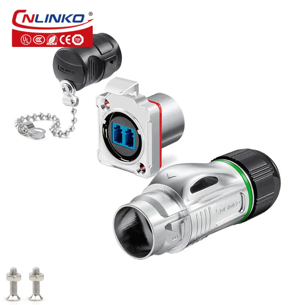 CNLINKO BD24 Zinc Alloy Metal Housing Waterproof Single Mode LC Optical Fiber Connector Coupler without Fiber New Arrival