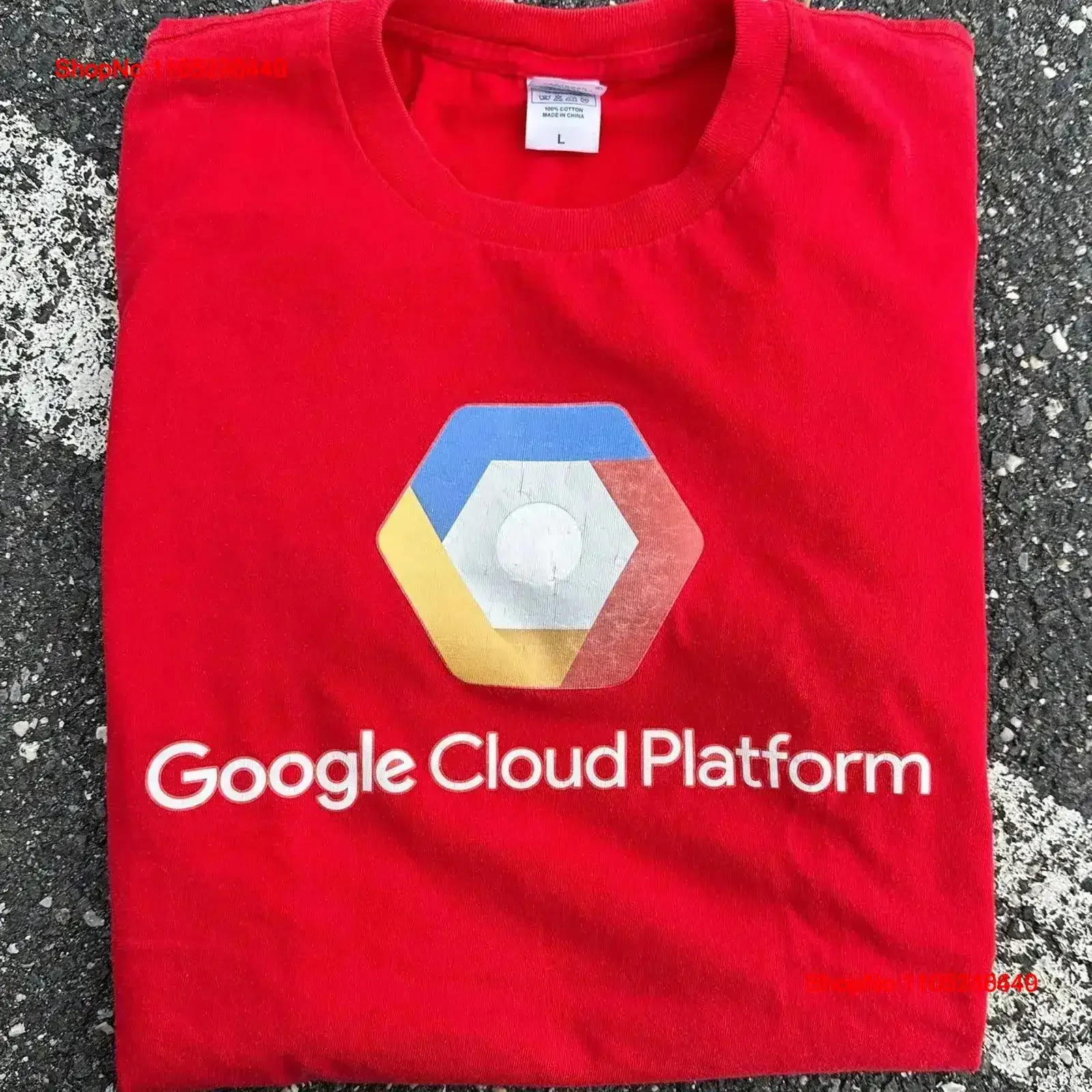 GOOGLE CLOUD PLATFORM T Shirt Mens L Computer Phone Tech Red 2 Sided vintage Washed graphic fashion Stylish Soft Slightly