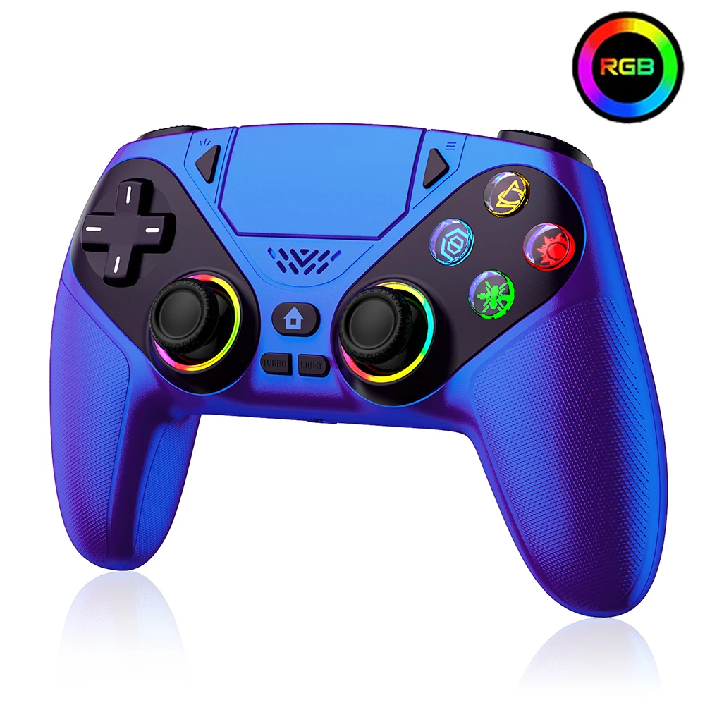 RGB Kabelloser Gamepad, für Playstation 5/PS5 Controller, mit Turbo Dual Sense Vibration und Programmierfunktion, 3D-Gaming-Controller-Konsole