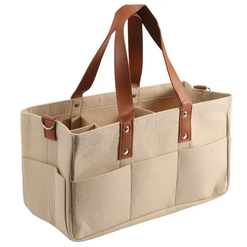 

L81A 2025-Baby Felt Storage Nursery Organizer Basket Infant Diaper Bag With Handle Caddy Changing Nappy Kids Storage Carrier