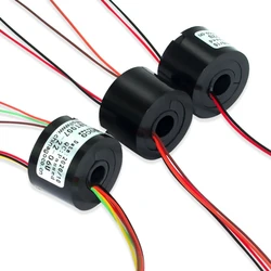 Through-hole electric slip ring Conductive ring brush Hollow shaft  with hole Dia.7mm 220v 2A 2/4/6 channels  SRT007-22-04U