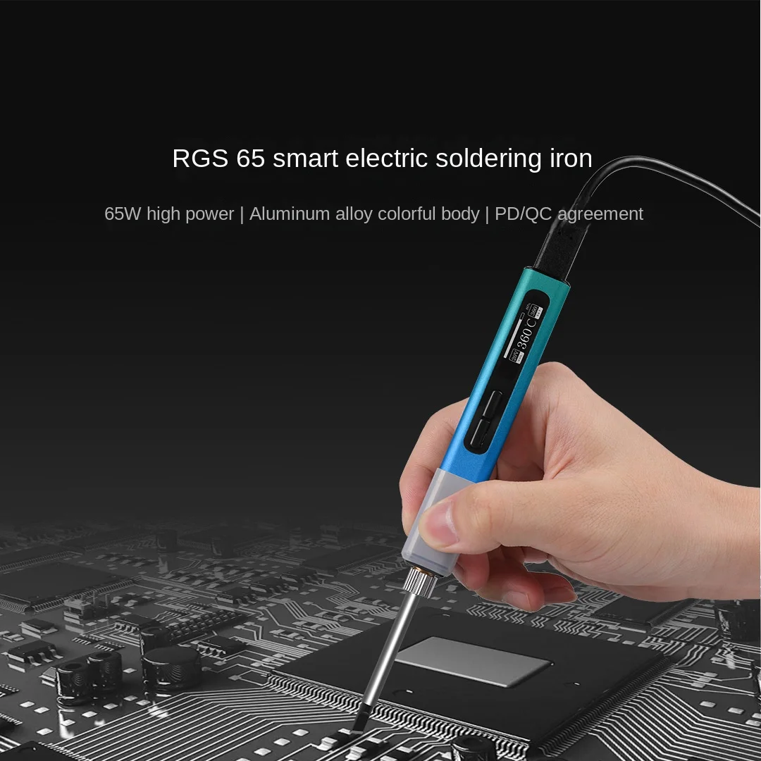 Portable Digital Display Fast Heating Electric Soldering Iron Multi-Purpose Type PID Temperature Control 65W Industrial Grade