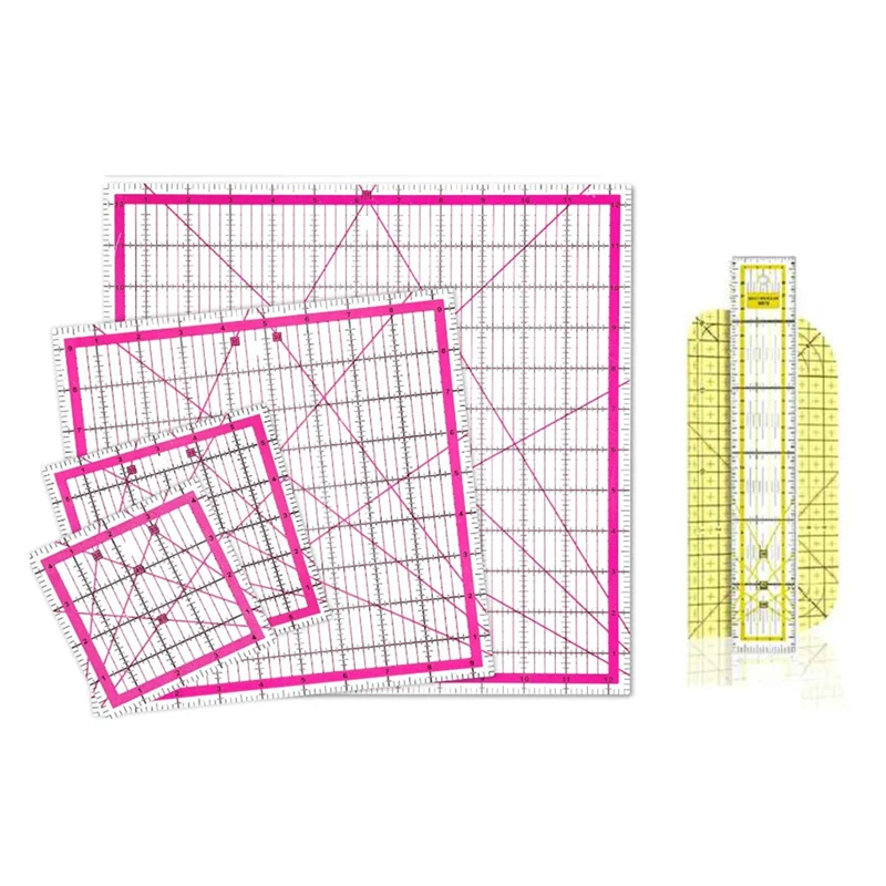 

AF89-6 шт. акриловые линейки для квилтинга, квадратная линейка для резки ткани с четким знаком, линейка для квилтинга, гладильная линейка для рукоделия