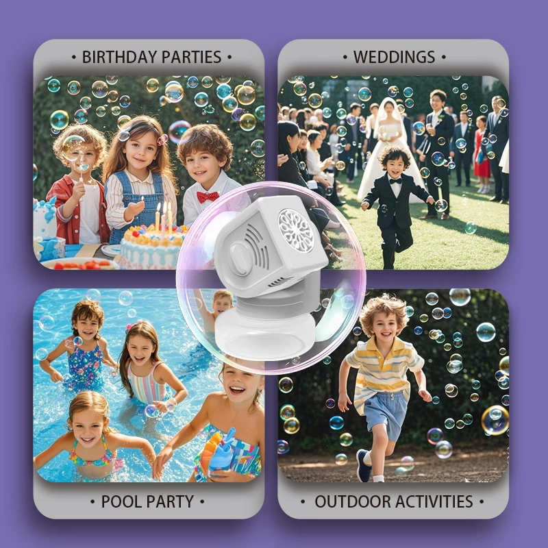 ماكينة فقاعات دوارة ذات 10 فتحات 90 ° لعبة خارجية للأطفال من الوالدين والطفل بدون بطارية ومياه فقاعية #4