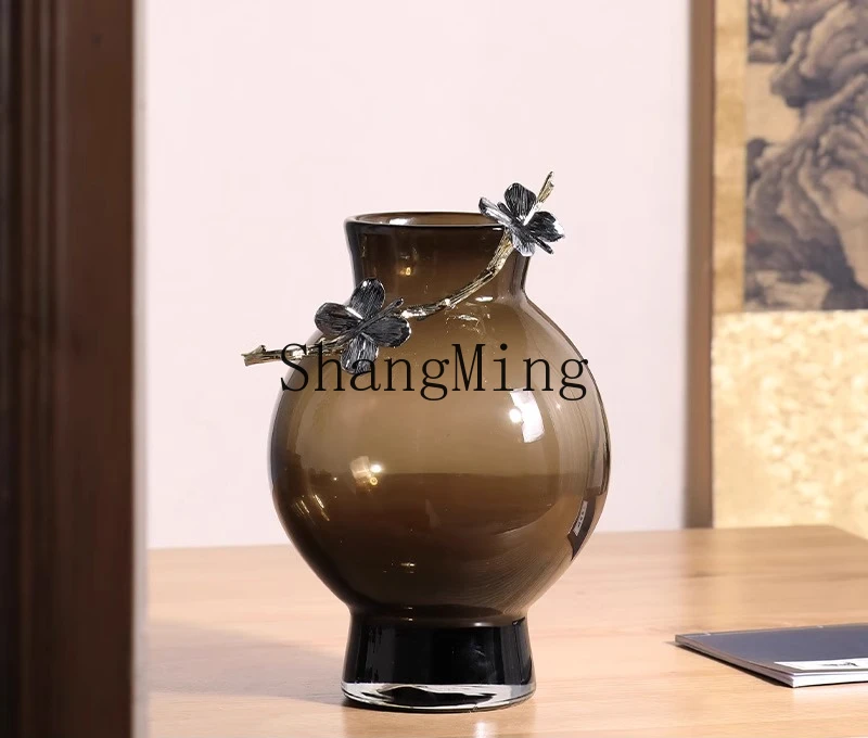 FG enamel color handicrafts ceramic vase ornament light luxury high-end living dining table flower arrangement