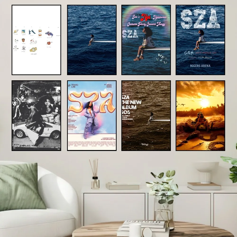 Singer SZA Saturn-Single SOS Poster Small Prints Wall Painting Bedroom Living Room Wall Sticker Office