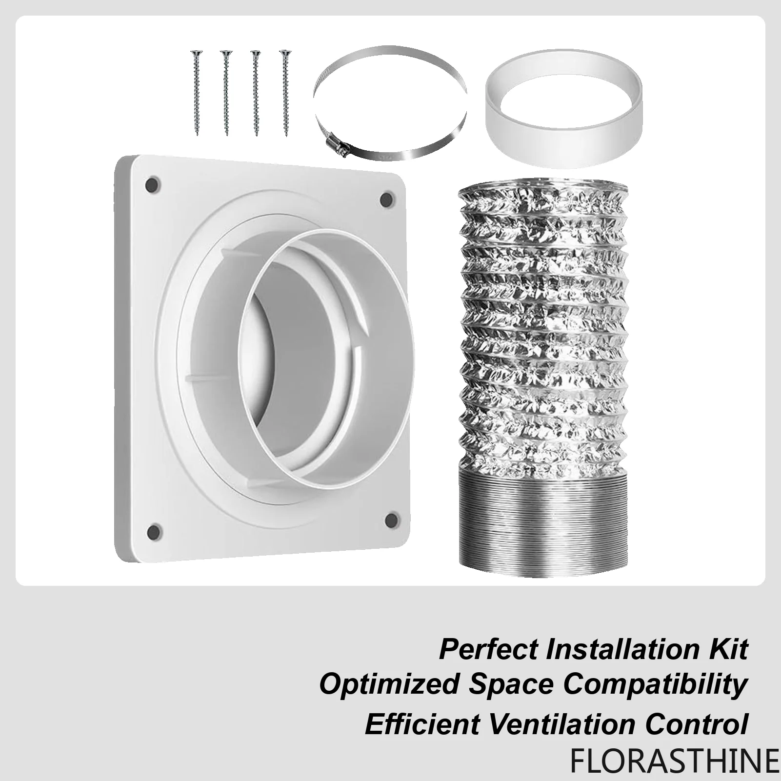 Portable Air Conditioner Window Vent Kit Adjustable Connector Seal Ring AC Exhaust Hose Universal Coupler for Ducting Cooling