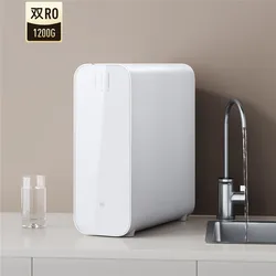 Purificador de agua de 1200G, 3,2 l/Min, gran flujo, filtro de filtración de ósmosis inversa Dual RO con grifo, pantalla TDS, aplicación Mijia