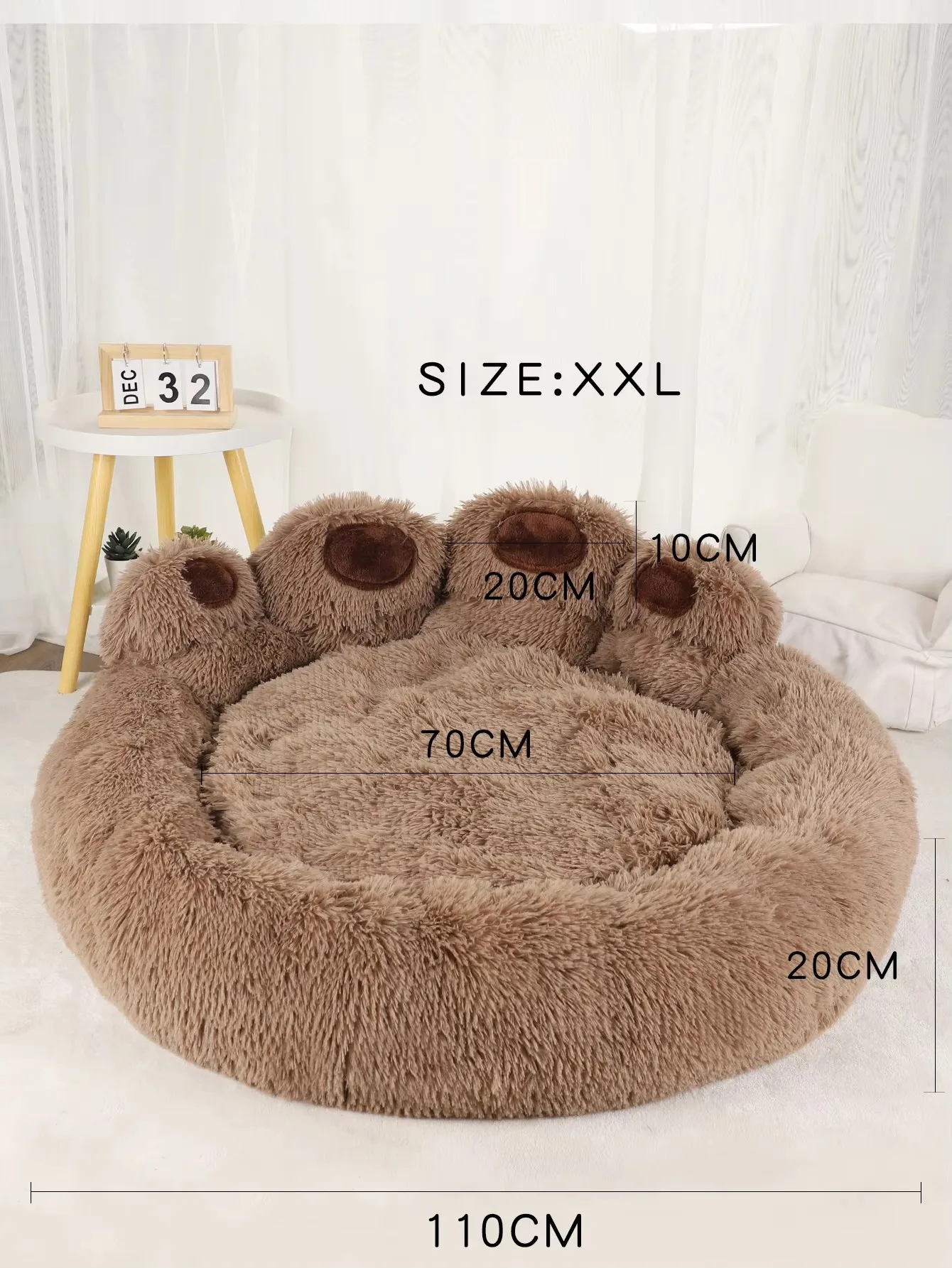 Großes Weiches Plüsch-Kennel-Kissen-Bett für Kleine Haustiere, Warme und Gemütliche Matte Ideal für Welpen, Katzen und Hunde – Detail 2
