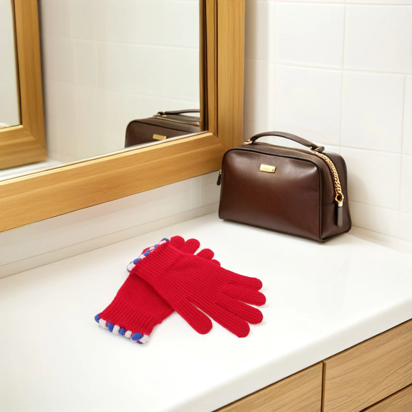 

1Pair Warm Touchscreen Gloves for Women - Thermal Windproof Knit Gloves for Cold Weather Outdoor Cycling Daily Use