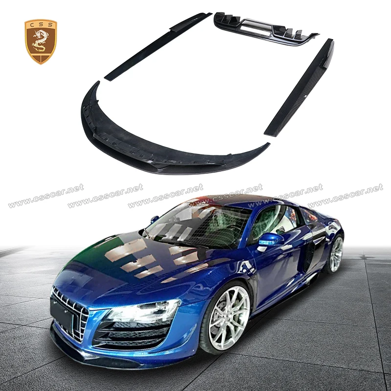 

For Audi R8 PD Style 2008 2009 2010 - 2015 Car Front Lip Rear Splitter Tailgate Wing Spoiler Side Skirts Carbon Fiber BodyKits