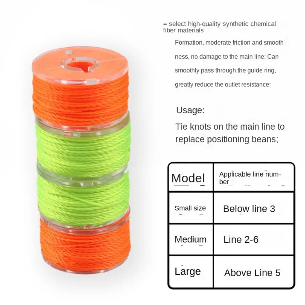 أدوات صيد السمك من القطن بعقدة خط S M L برتقالي/أصفر معدات صيد الأسماك أداة صيد الأسماك في البحر الصخري ملحقات صيد الأسماك #3