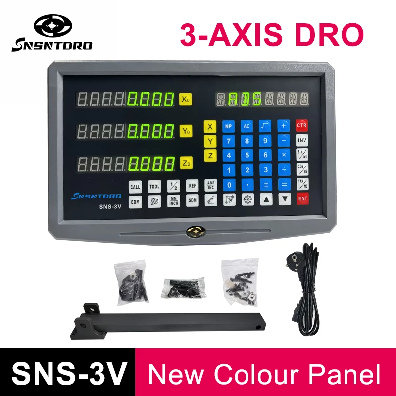 

New Colour Panel SNS-3V 3 Axis Digital Readout Display Milling Lathe Turning Grinder wire-cut EDM DRO for Linear scale Encoder