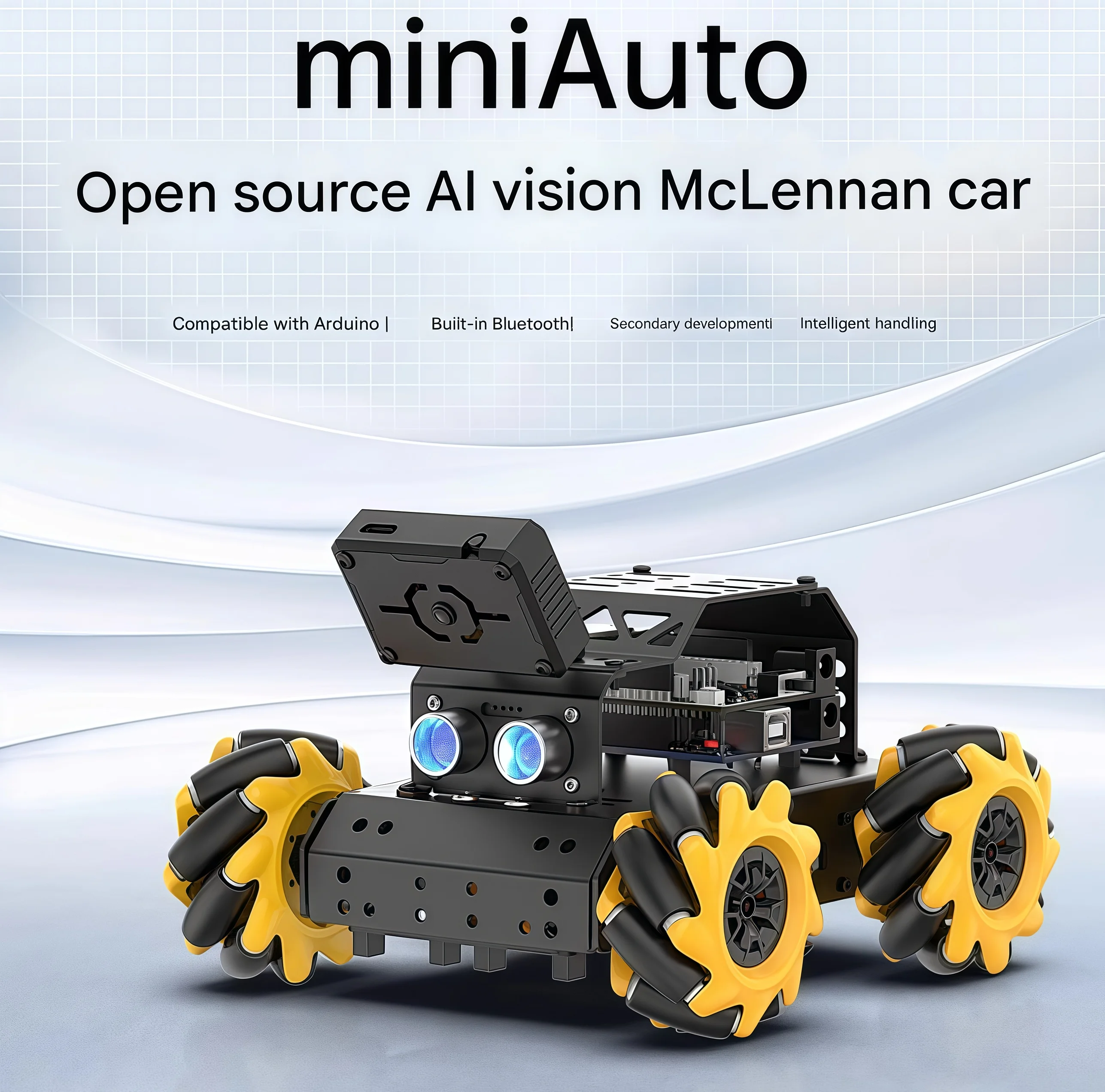 

Смарт-автомобиль Arduino, мини-автомобиль, всенаправленный McWheel AI, отслеживание визуального распознавания, программирующий робот UNO