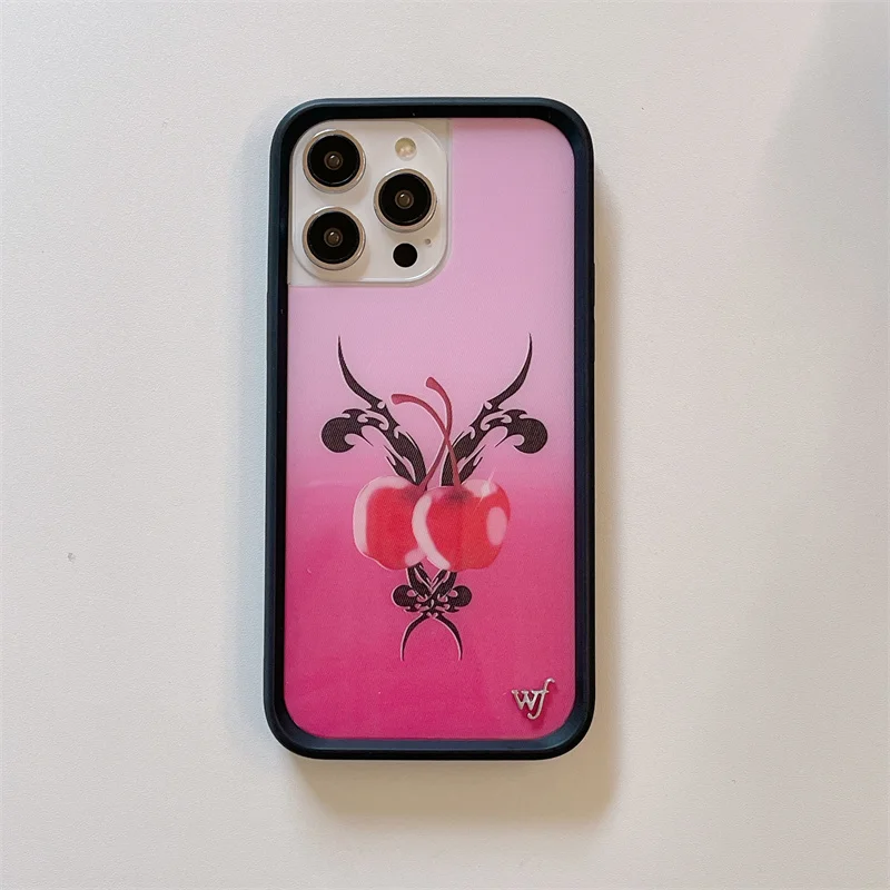 3D Skull Cherries Phone Case for iPhone 16 15 14 13 12