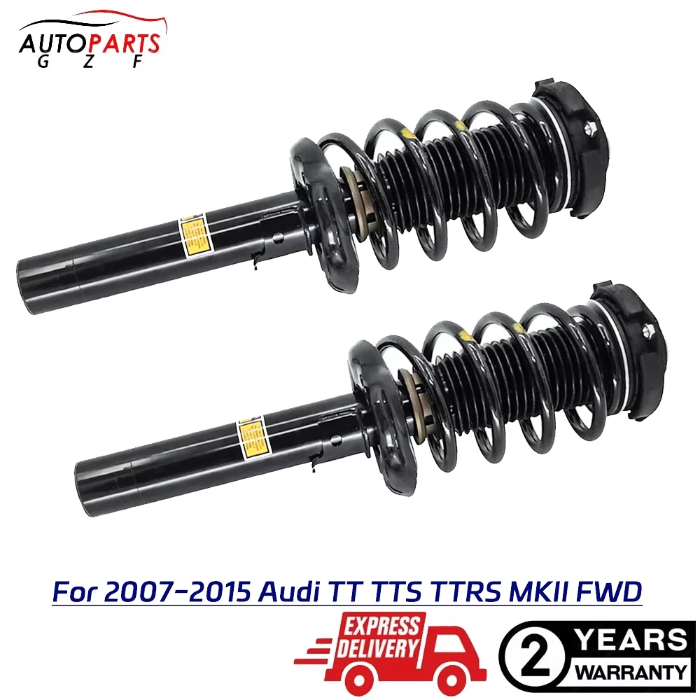 Pair Front Shock Struts Assys w/Magnetic For Audi TT TTS TTRS MKII FWD 2007-2015