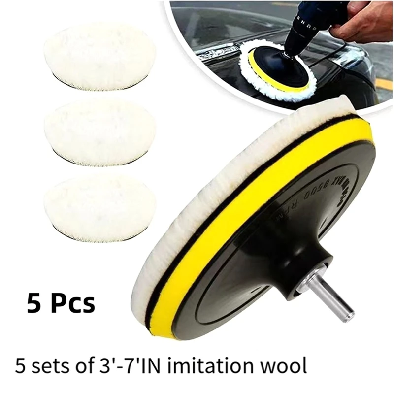 Polishing Tool Kit Polishing Pad Car Waxing Sponge Disk Wool Wheel Auto Paint Care Polisher Pads for Car Polisher [ToolMr A83]