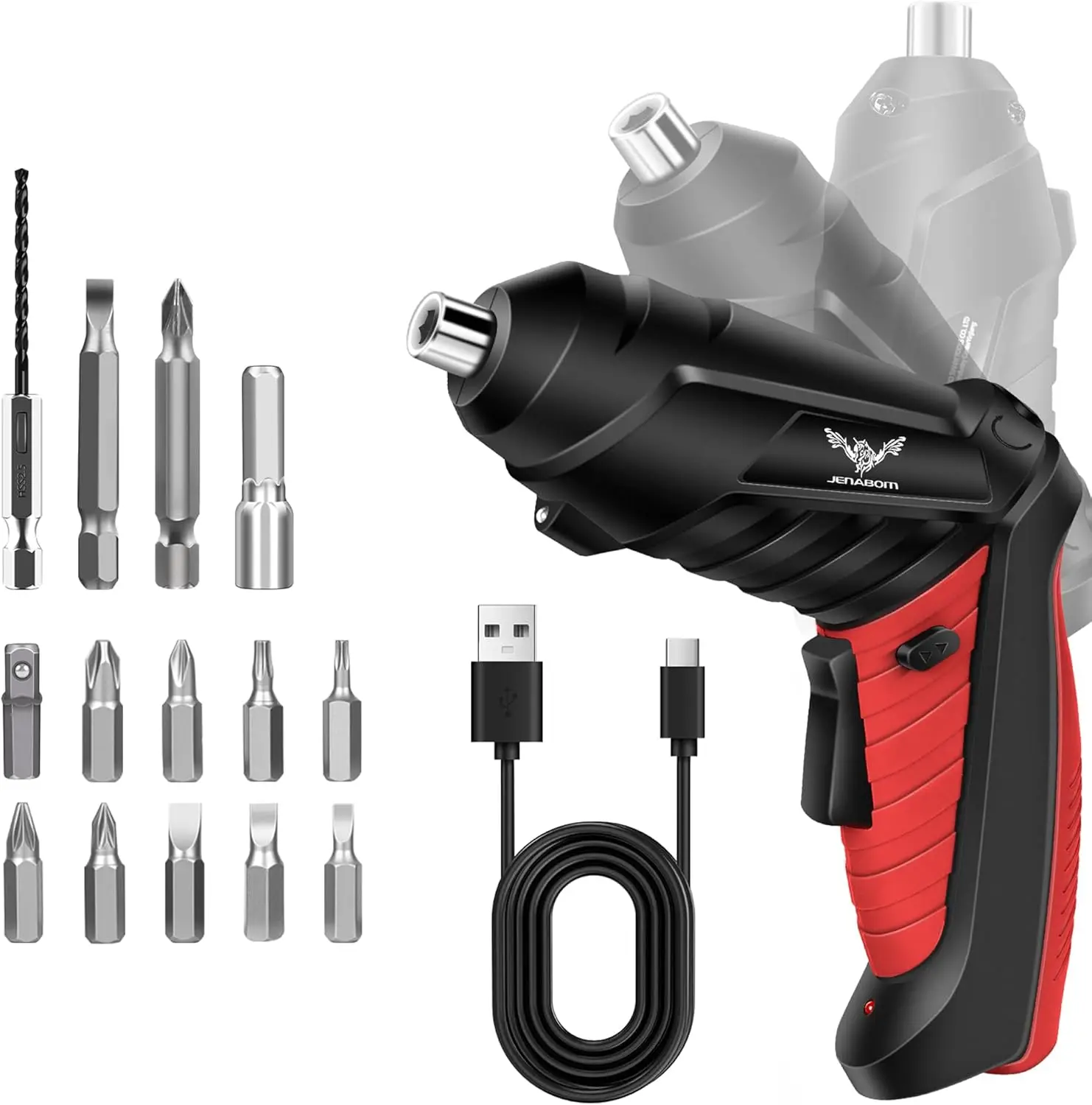 

14-in-1 Cordless Electric Screwdriver Set with LED Light, 3.6V Power Drill for Home Assembly