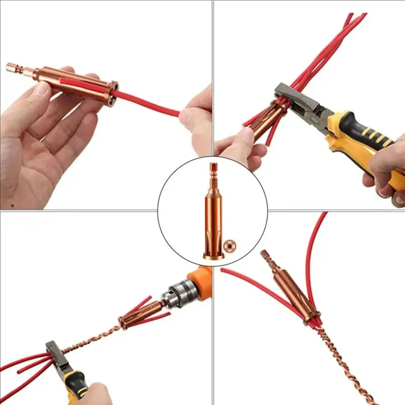 1/4 Steel Wire Twisting Tool Wire Stripper Tool Wire Stripping And Twisting Tool Kit Quick Connector Electrical Twist Wire Tools