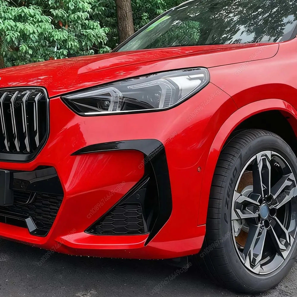 

For BMW X1 U11 IX1 M-Sport 2022-2025+ ABS Gloss Black Car Front Bumper Lip Splitter Side Air Vent Intake Fog Lamp Frame Spoiler