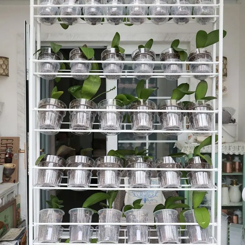 Floor-to-ceiling Phalaenopsis flower stand Nordic style living room movable Phalaenopsis display storage stand Balcony diagonal