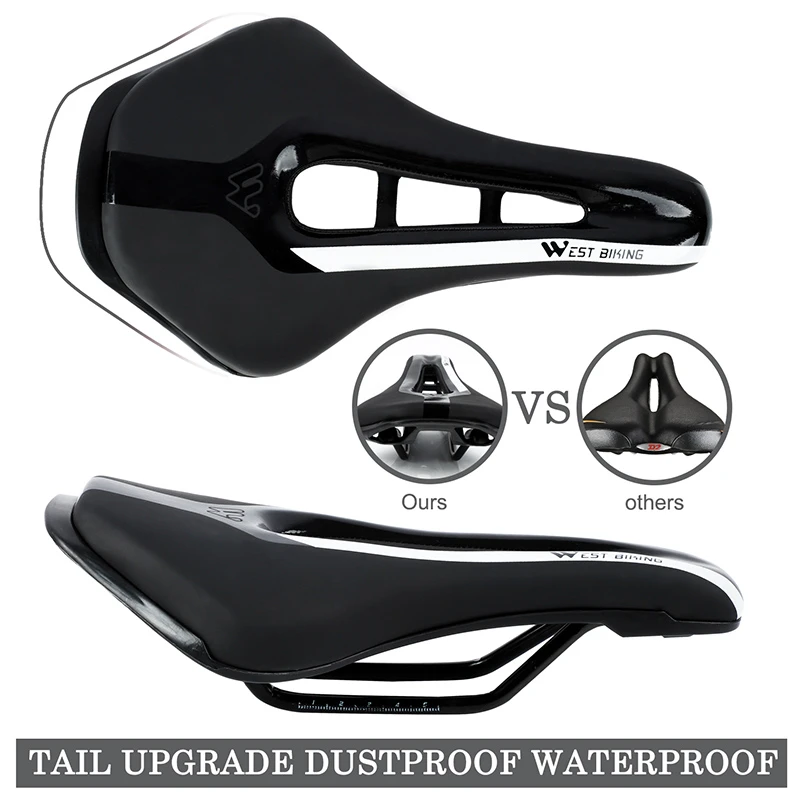 WEST BIKING Road Bike Gel Comfortable Seat PU Leather Soft Foam Filled Cushion MTB Cycling Saddle Ultralight Bicycle Parts