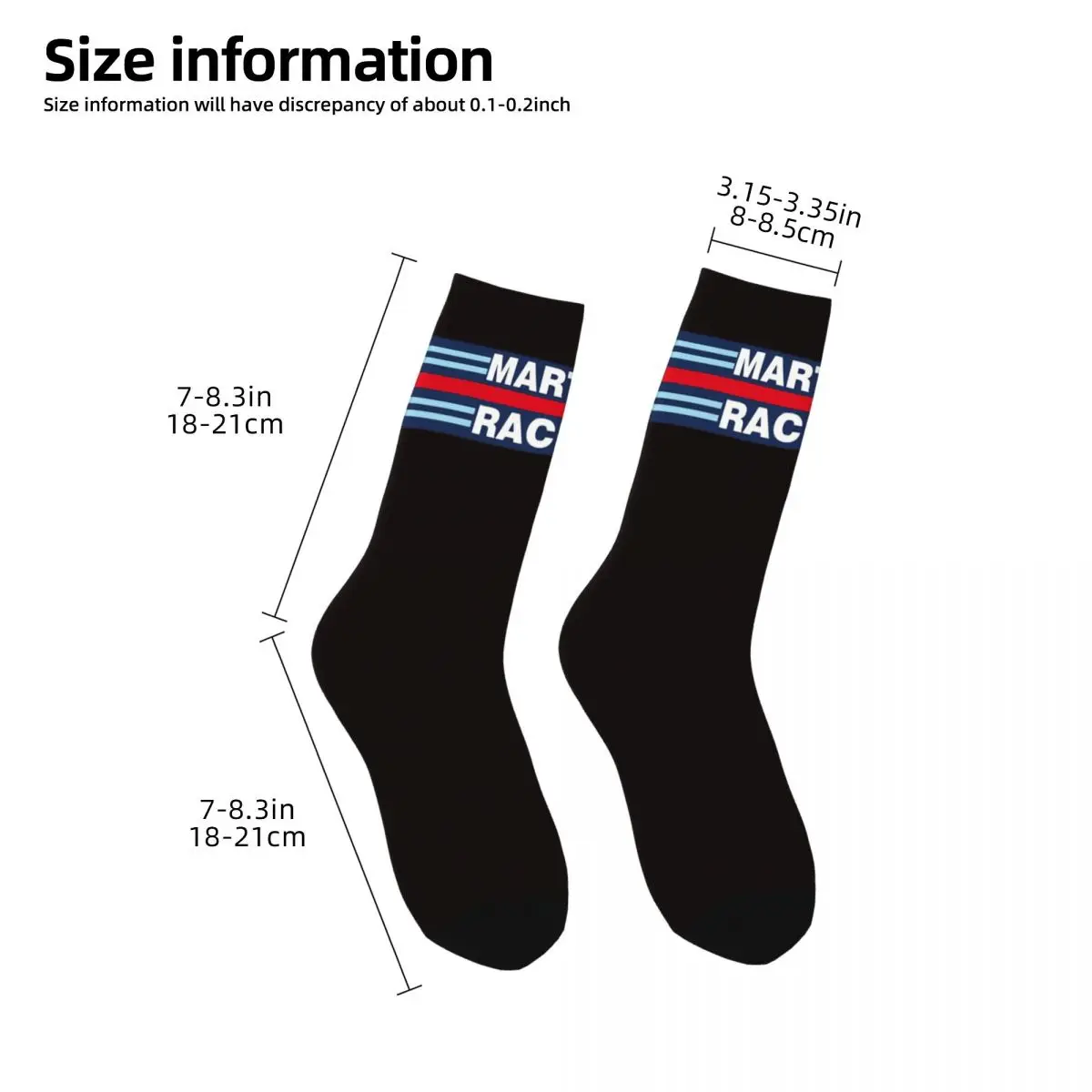 Martini Racing Stripe Car Racing Unisex Winter Socks Running Fun printing Socks Street Style Crazy Sock