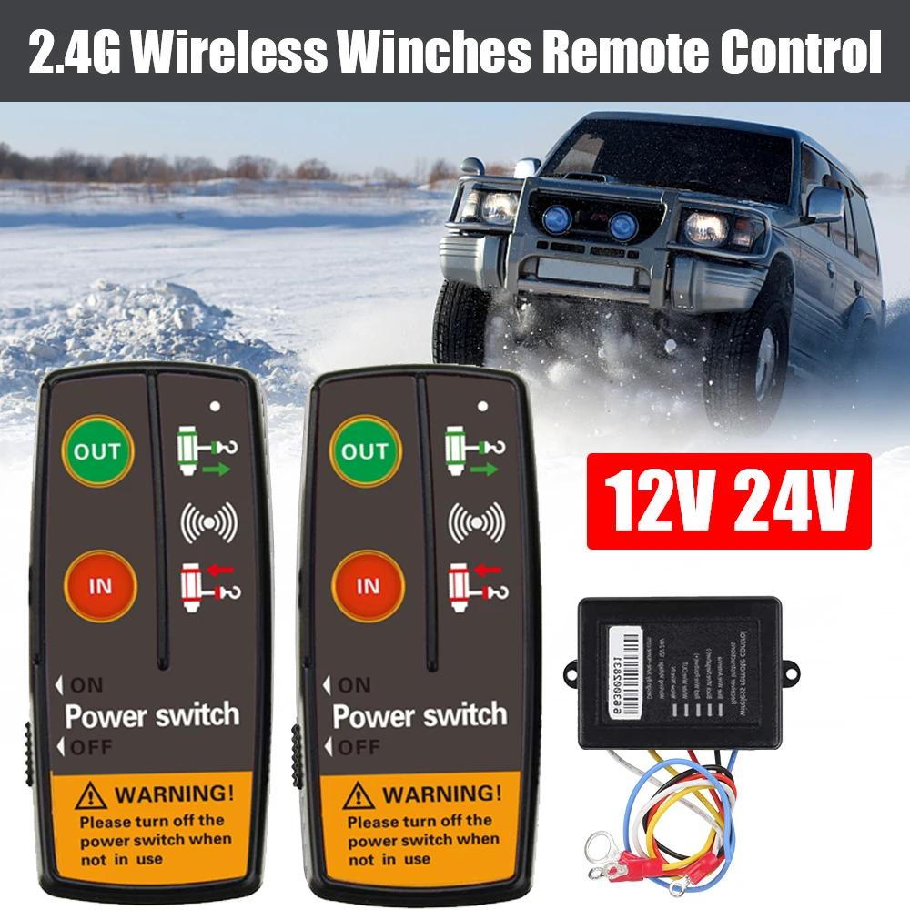Kit Télécommande Treuil Sans Fil Universel 12V 434MHz - Commande Pour ATV, SUV, Camion Avec Interrupteur Électrique