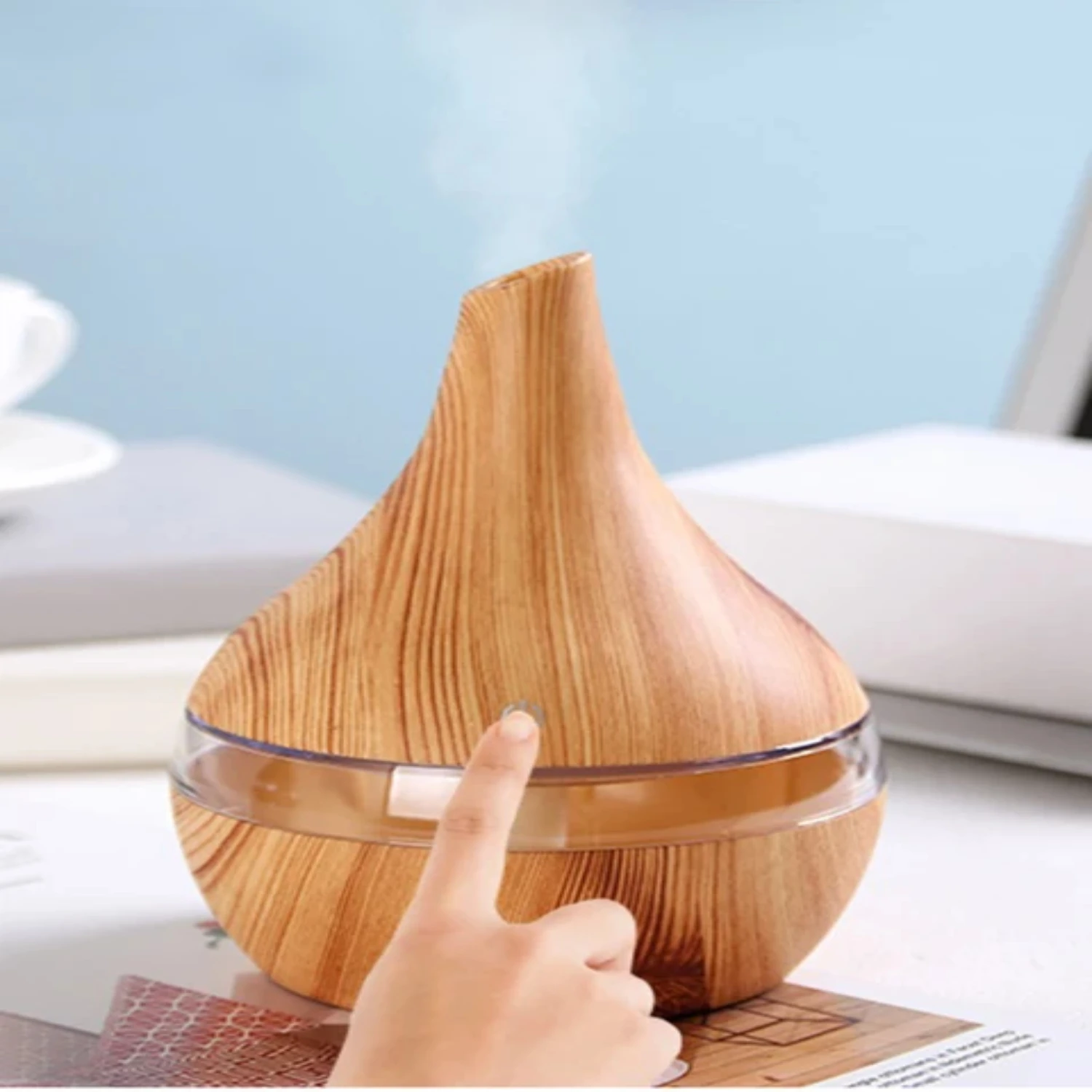 Увлажнитель воздуха Диффузор Дерево Ультразвуковой увлажнитель воздуха Эфирное масло Ароматерапия Прохладный туманообразователь