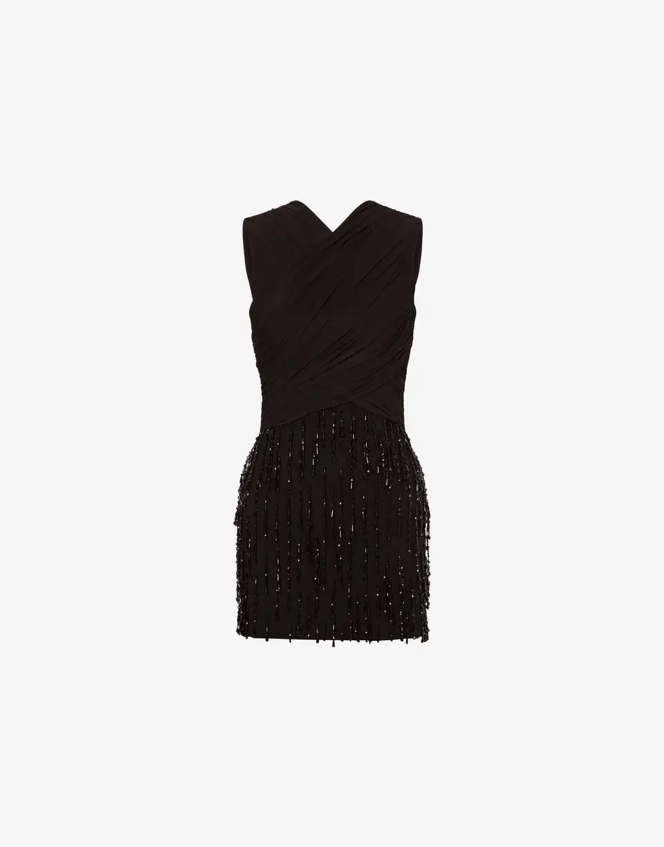 

Простые мини-платья из джерси с перекрещивающимися складками и бисером, трапециевидной формы с открытыми плечами, платья для особых случаев на заказ, доступны размеры