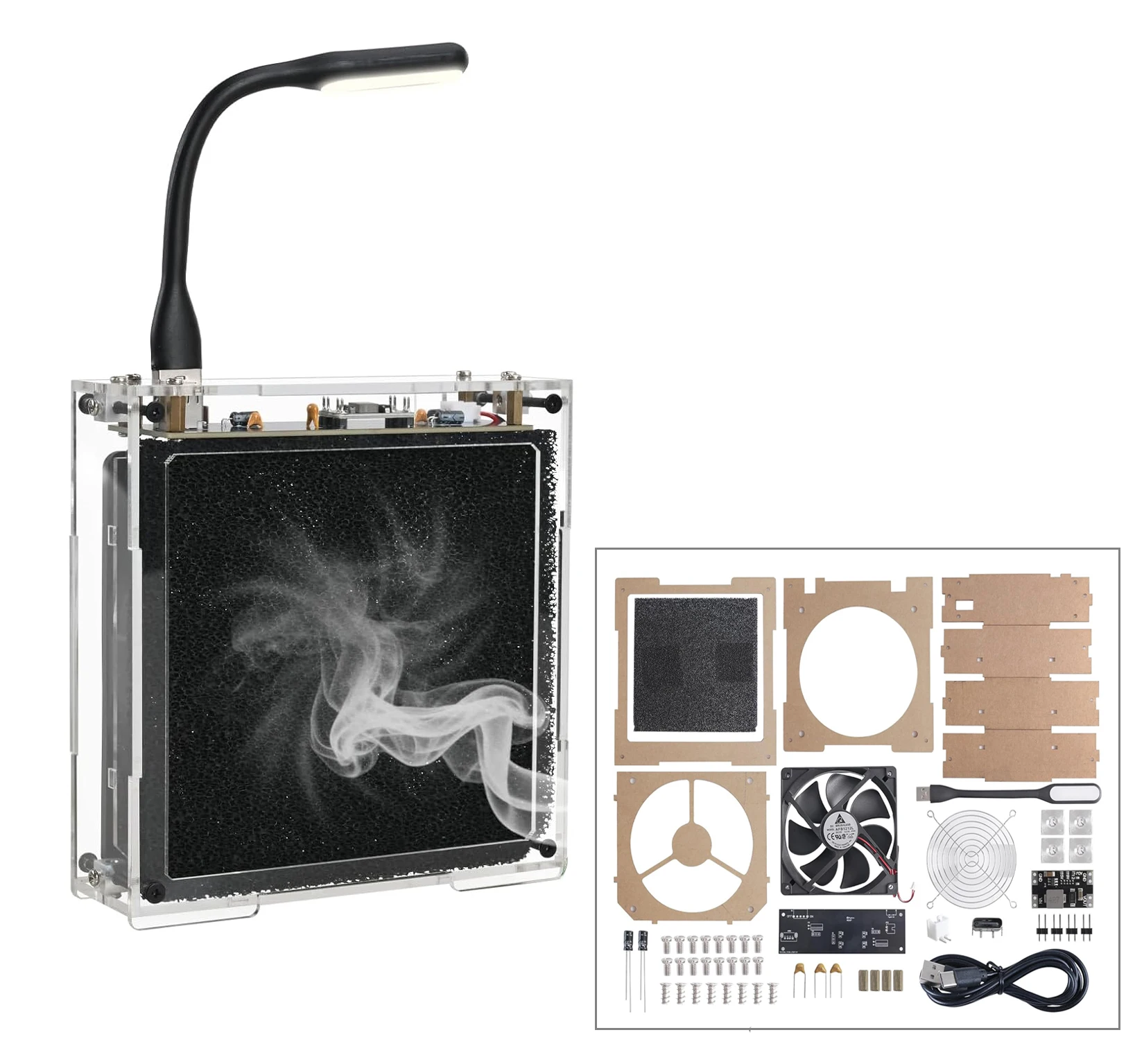 

Soldering Fume Absorber Electronics Kit DIY Smoke Extractor with LED Fan Essential Soldering Station Accessory for Smoke Removal