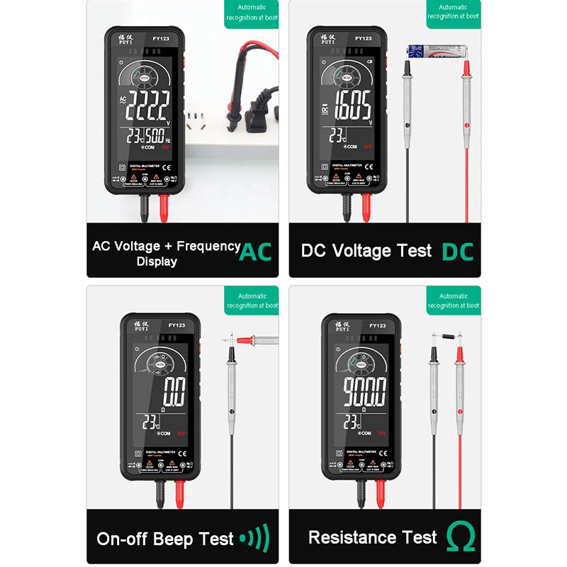 Digital Multimeter Professional Smart AC DC Voltmeter Auto Range True RMS Temp Capacitance ohm Hz NCV Multimetro Digital tester