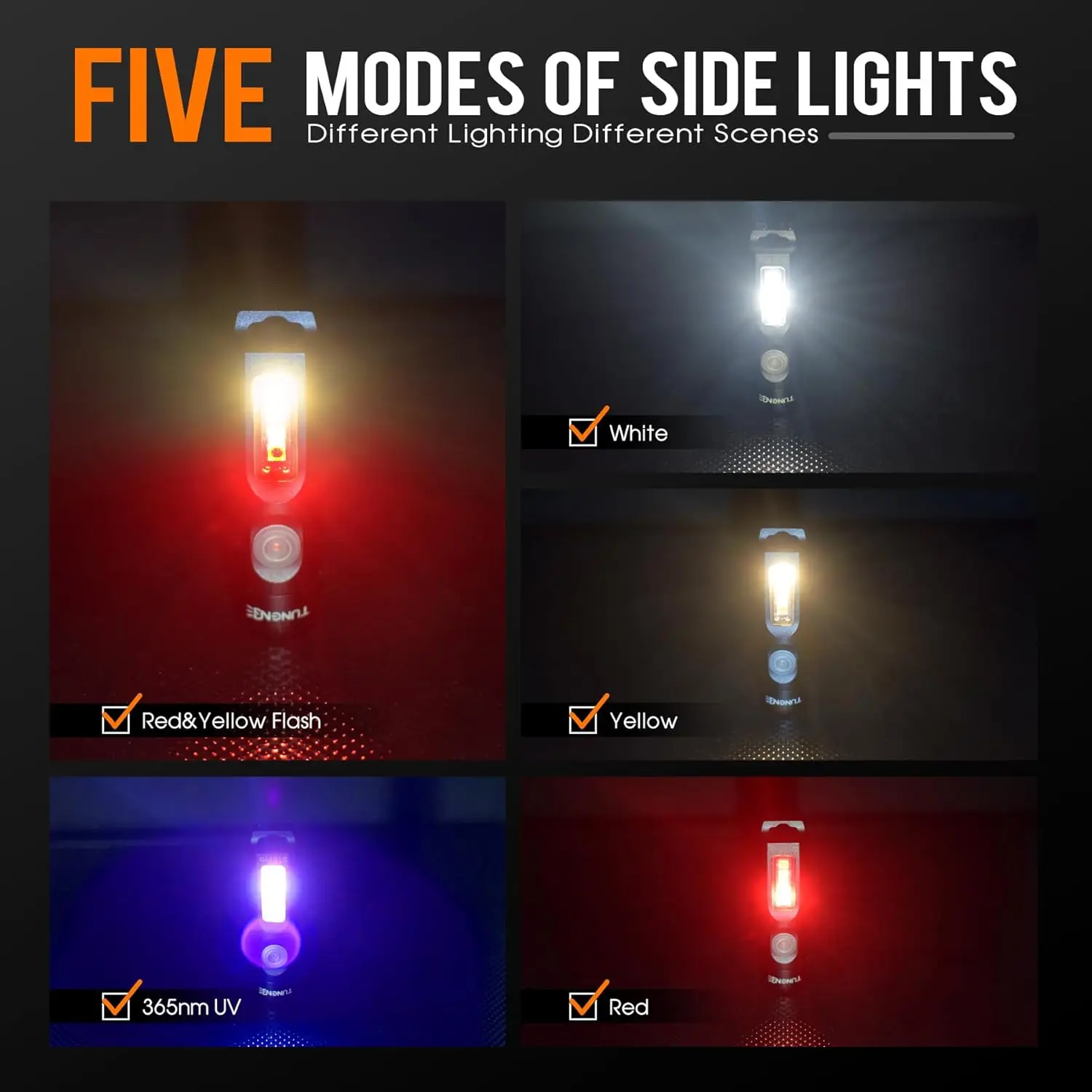 TUNENGE S15Pro Mini Porable LED Keychain Flashlight,750 High Lumen EDC Pocket Flashlight for Hiking, Camping, Repair