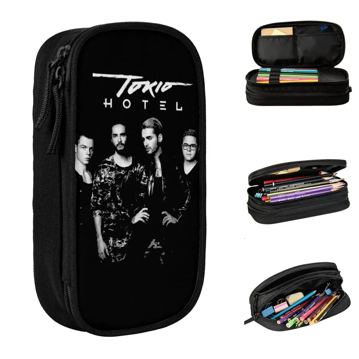 Tokio Hotel Rock Pencil Case German Pen Bag Student Large Storage School Supplies Gifts Pencil Box