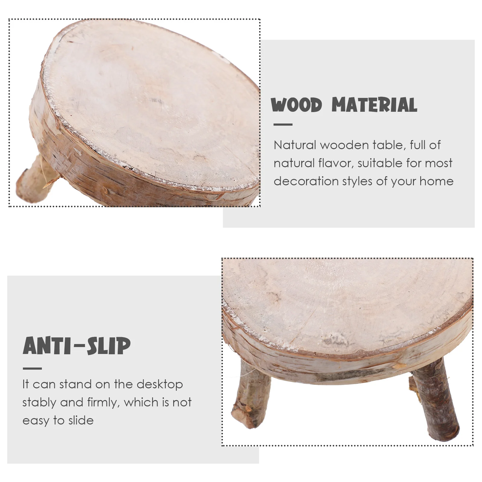 

Birch Small Table Wood Slice Photo Prop Craft Ornament Unfinished DIY Table Rustic Home Centerpieces Stable Desktop