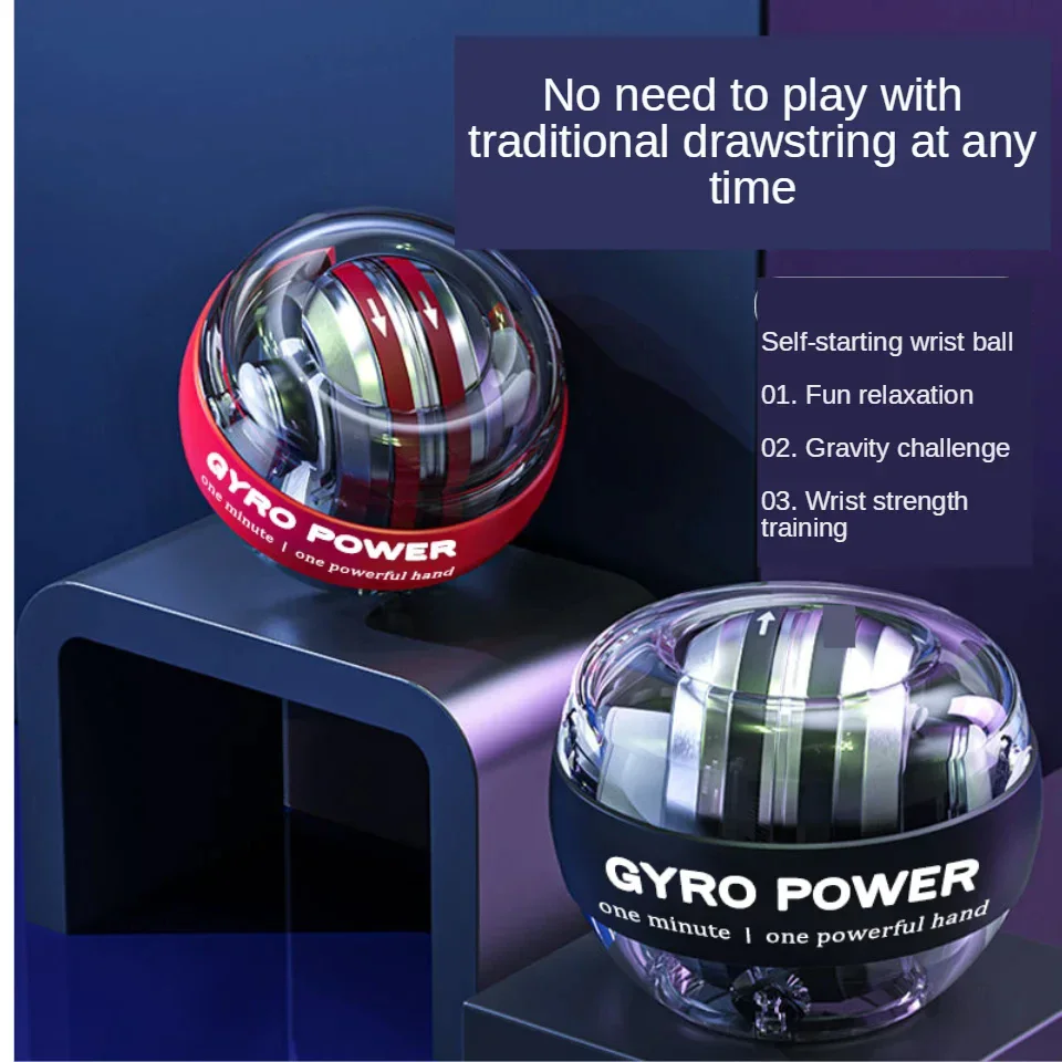 New LED Gyroscopic Power Trainer Ball Autostart Range Gyro Power Wrist Ball Arm Hand Muscle Force Trainer Fitness Equipment