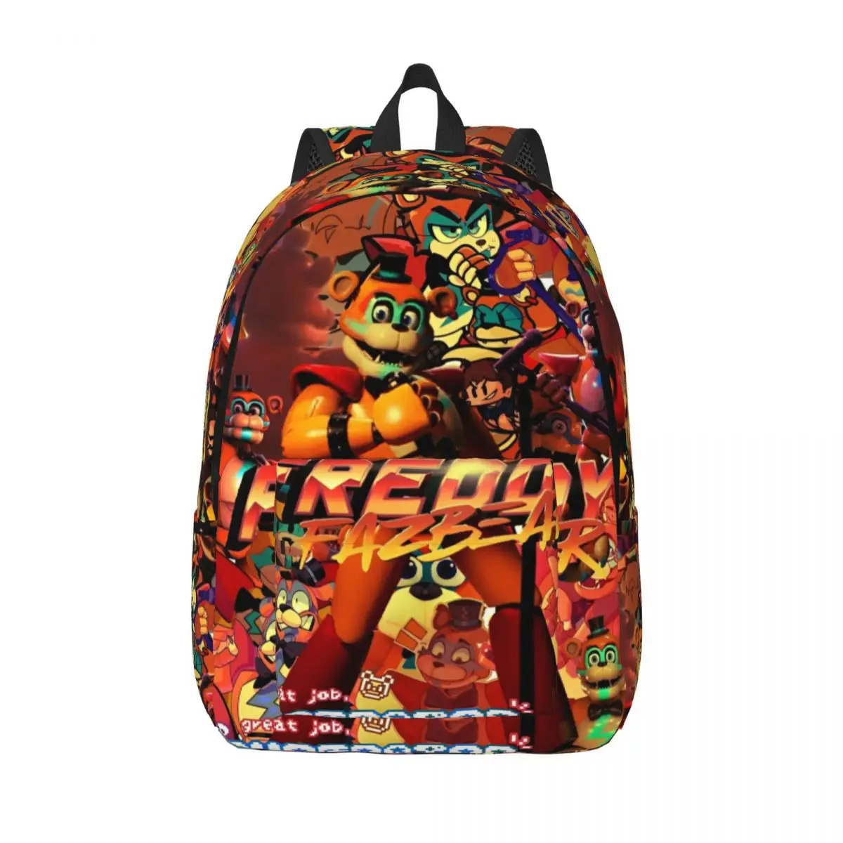 

FNAFS Horror Survival Game Backpack for Boy Girl Kids Student School Bookbag Canvas Daypack Preschool Primary Bag with Pocket