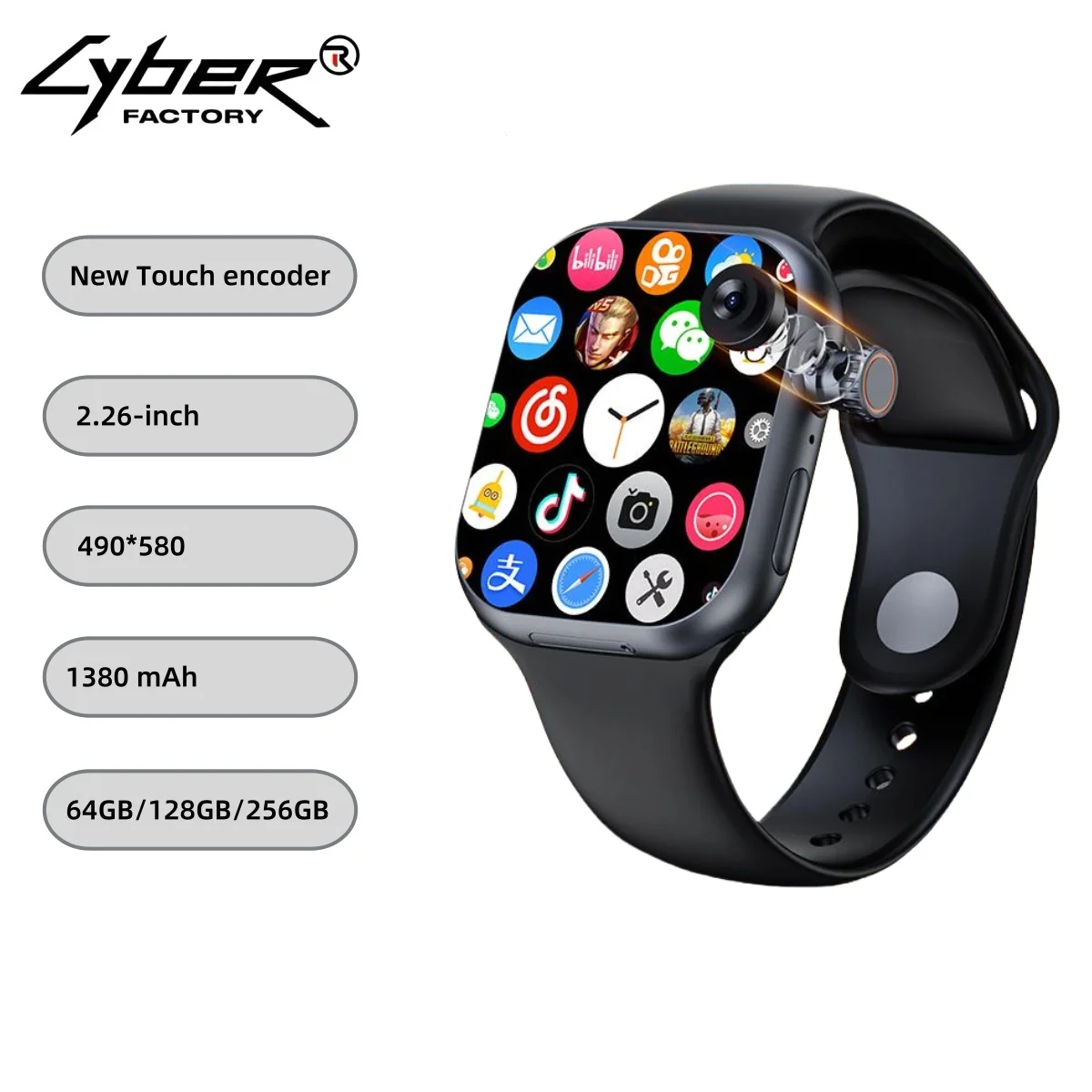 

S36 Smart Watch with Rotary Camera 2.29inch AMOLED Screen 490x580 Global Version Supports SIM Card WiFi GPS Video Calling