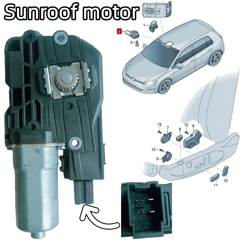 

NEW Sunroof switch motor Applicable to Leon (SEAT) Sunroof lift motor 6R0959591B 2013-2016