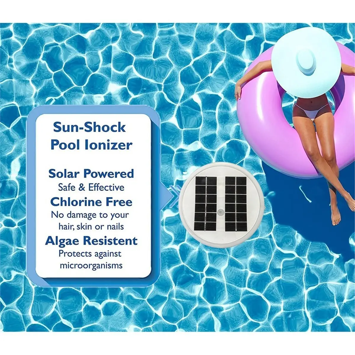 L70A Swimming Pool Water Purifier Solar Copper Pool Ionizer Algae Inhibition Chlorine-Free Water Processor Pool Cleaning