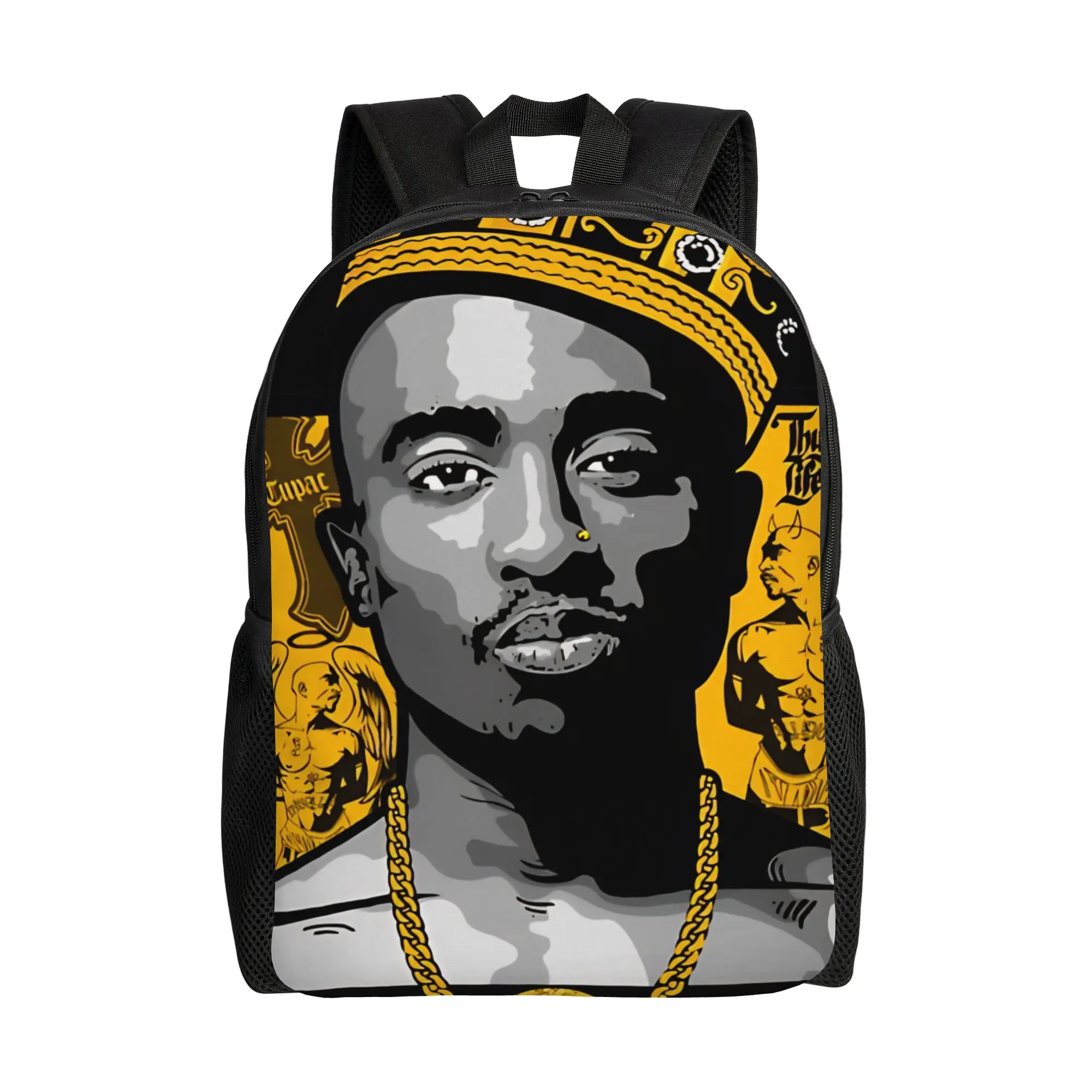 Rapper Tupacs Backpack  College Backpacks Youth Design Pattern High School Bags Cute Rucksack