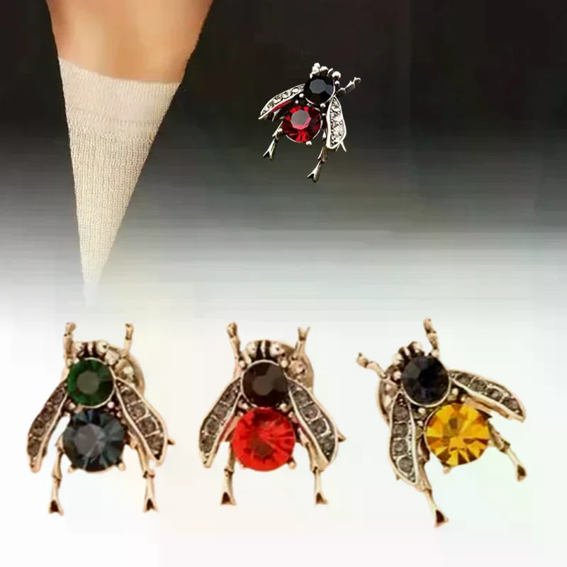 Vintage Bee Rhinestone Brooch Trend Creative Insect Corsage Creative Anti-light Pin Fashion Accessory Clothing Decoration