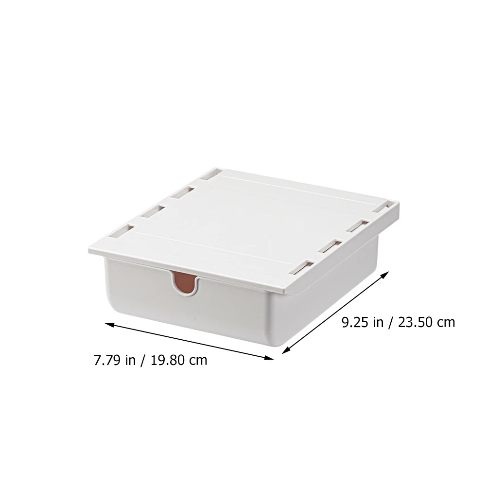 

Adhesive Storage Box Drawer Style Hidden Under Desk Organizer Home Office Sundries Holder White Space Saving For Kitchen Study