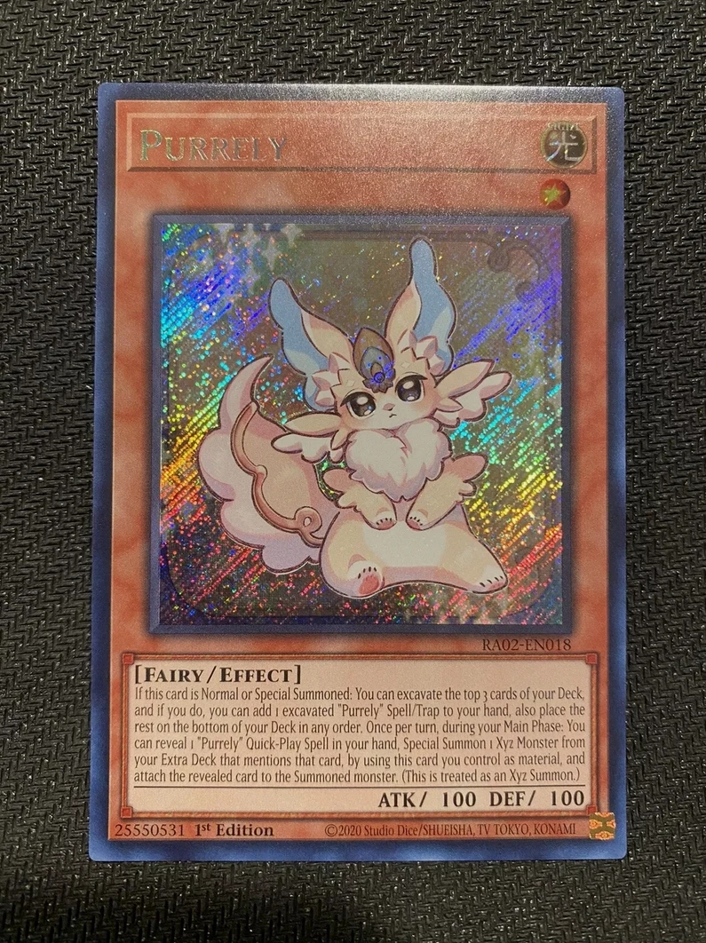 

Yugioh KONAMI Duel Monsters TCG RA02-EN018 Purrely Secret Rare English 1st Edition Collection Mint Card