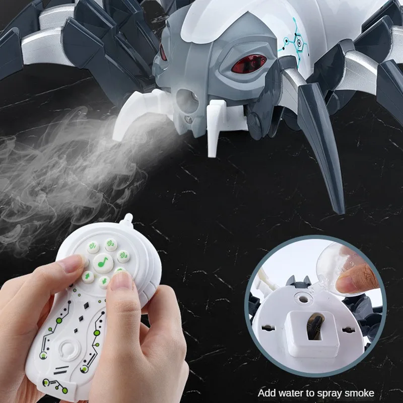 Remote Control Spider Toy Bee Octopus Electric Spray Music Light Animal Simulation Trick Toy Boy Gift