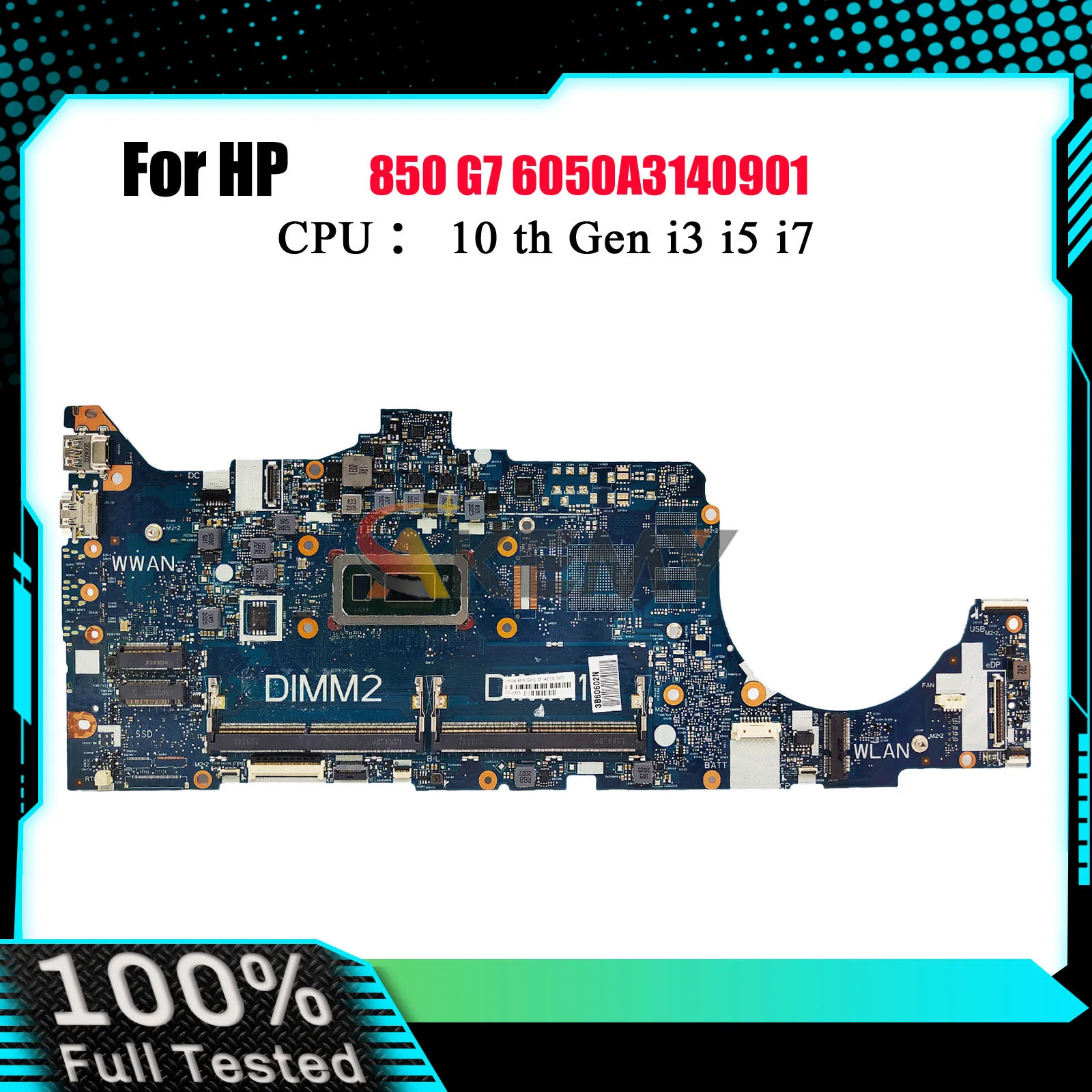 

6050A3140901 For HP EliteBook 850 G7 Laptop Motherboard M05248-601 M05246-601 With i5 i7 10th Gen CPU DDR4 100% Fully Tested