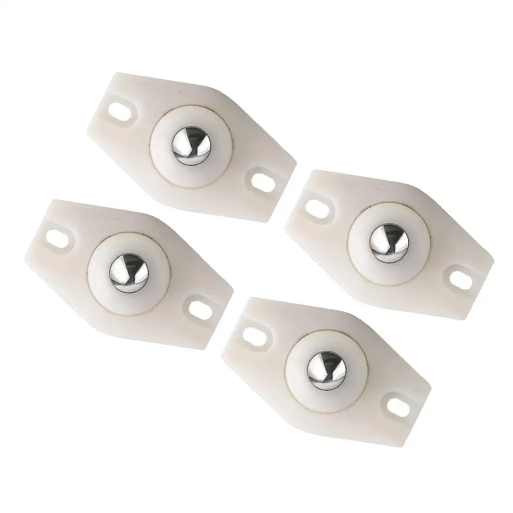4 Pieces Paste Pulley Caster Pulley Low-Noise Scroll Stainless Steel Sticky Rotation convenient Universal Pulley for Furniture
