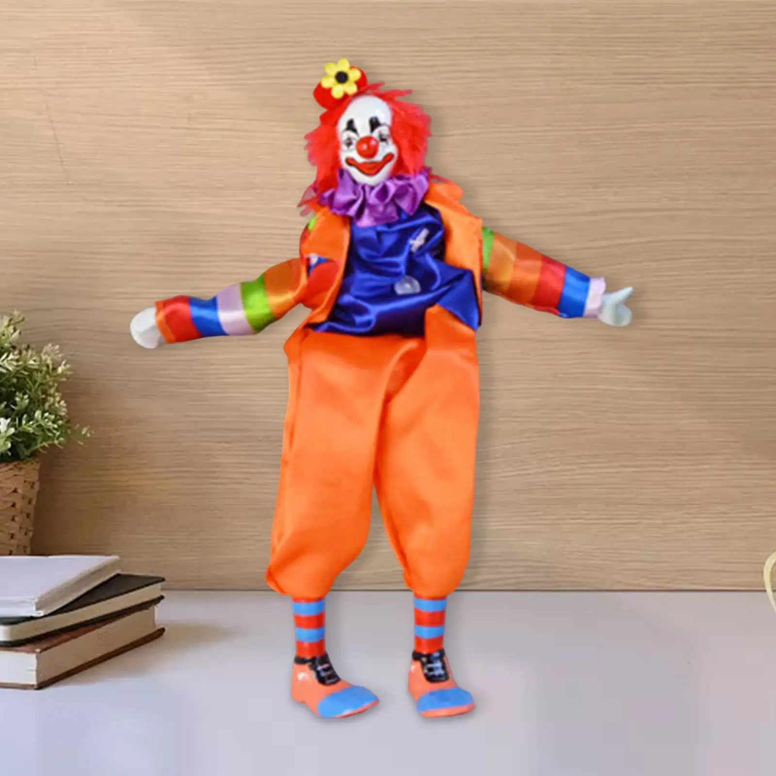 Clown Doll Arts Crafts Hand Painted Clown Toy Doll Doll for Table Decor Gifts