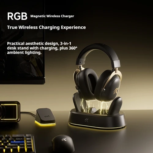 Imagen 2 del producto Auriculares para Deportes Electrónicos Mchose V9 Turbo+ con Carga Inalámbrica, Nivel de Evento, Cuatro Modos de Juego, con Micrófono, Regalo para las Fiestas