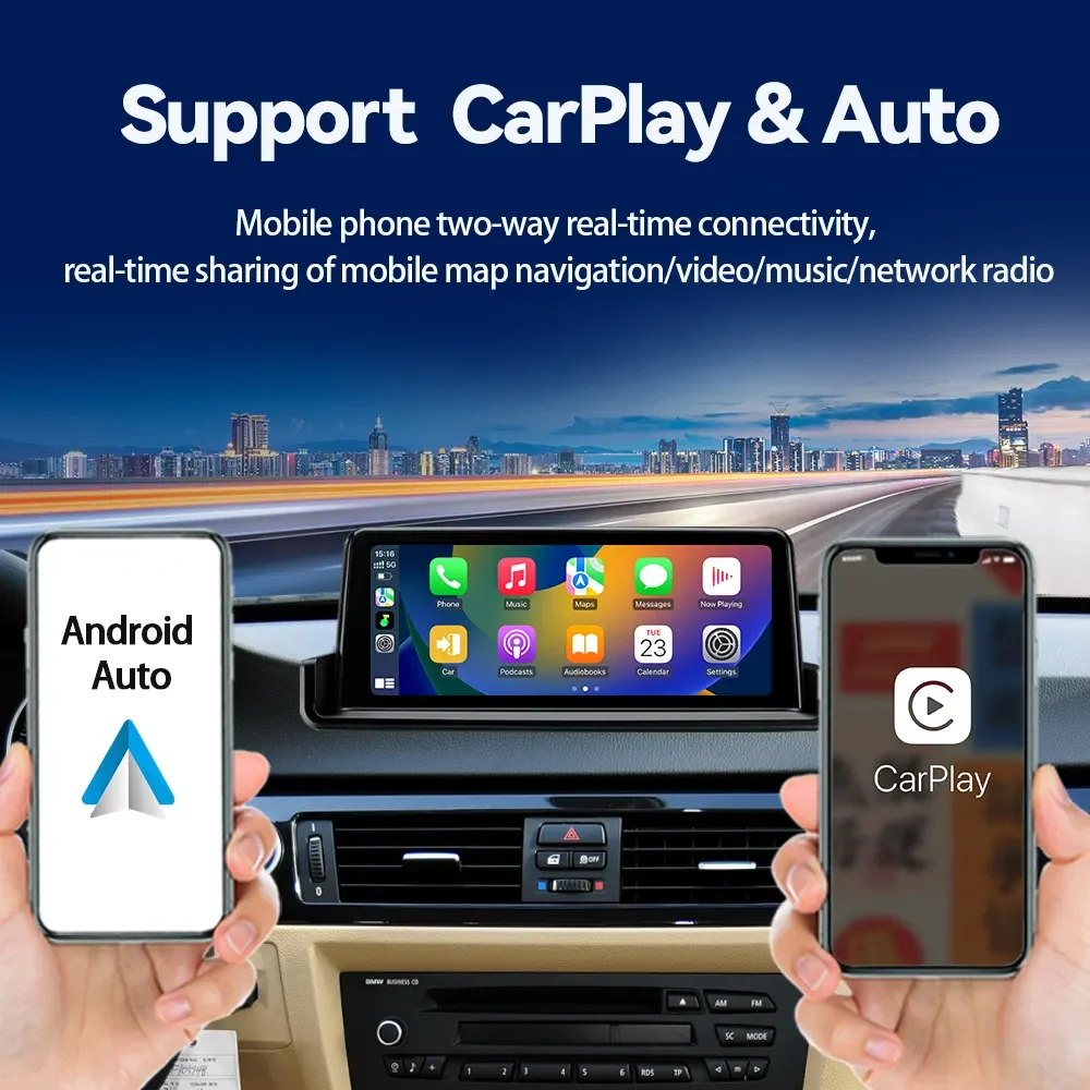 10.25 Inch Carplay 4G Android 14 GPS Stereo Multimedia Host Radio Touch Screen with Rear Seat Entertainment SD Card for Car
